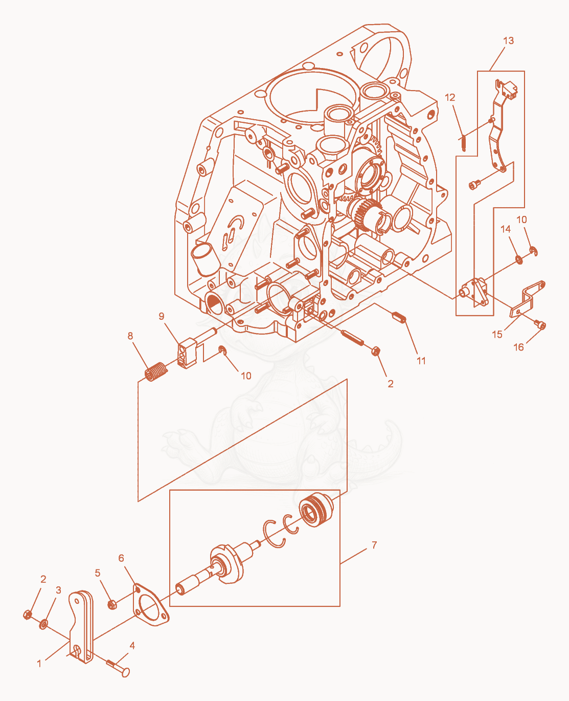 Exploded parts diagram of the Governor lever of a Wacker Neuson DPU6055, with numbered balloons