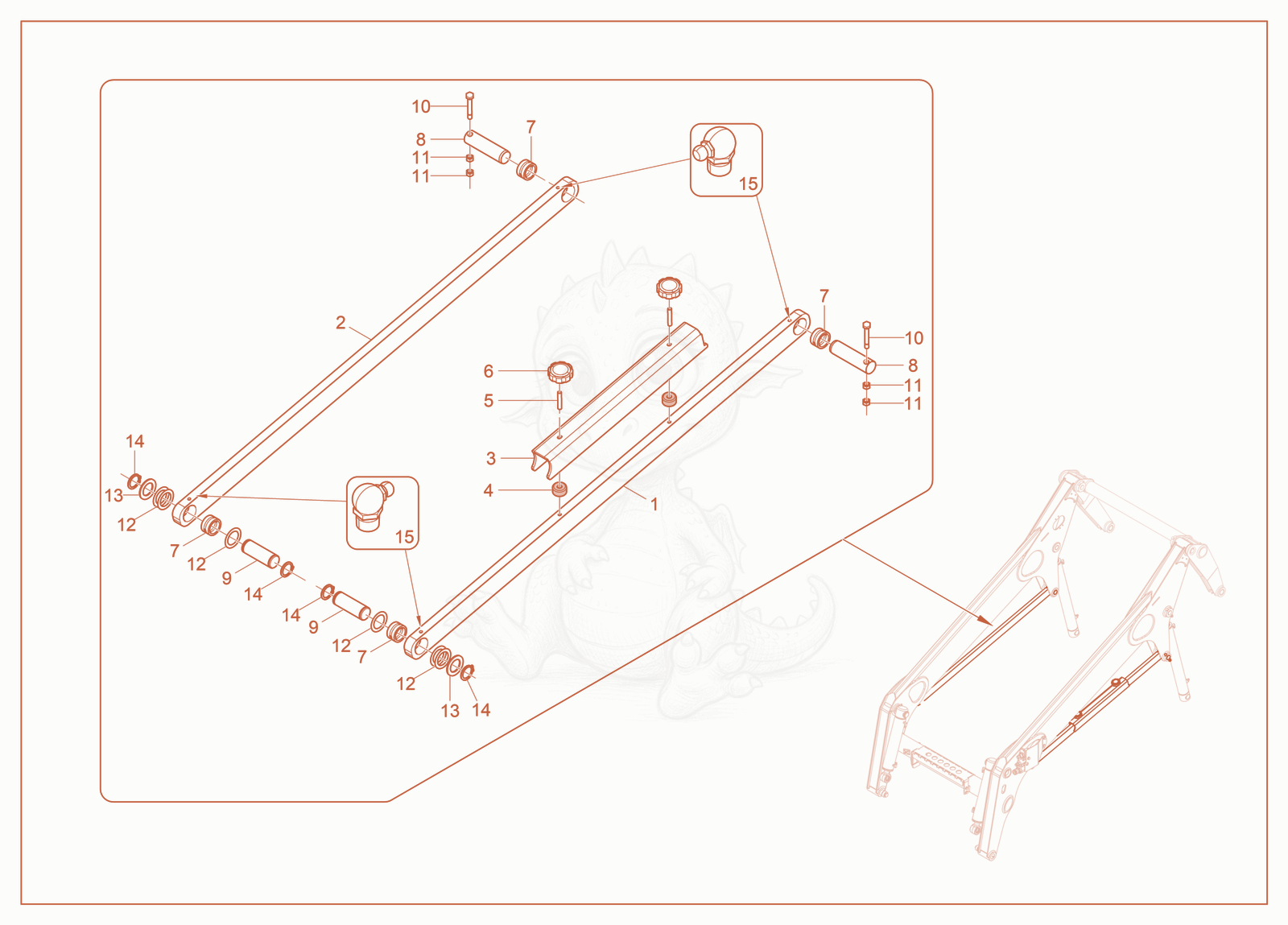 Exploded parts diagram of the Control Links of a Wacker Neuson ST27, with numbered balloons