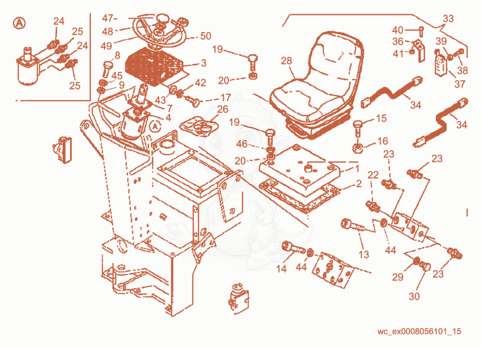 Exploded parts diagram of the Rear Frame cpl. of a Wacker Neuson RD10, with numbered balloons