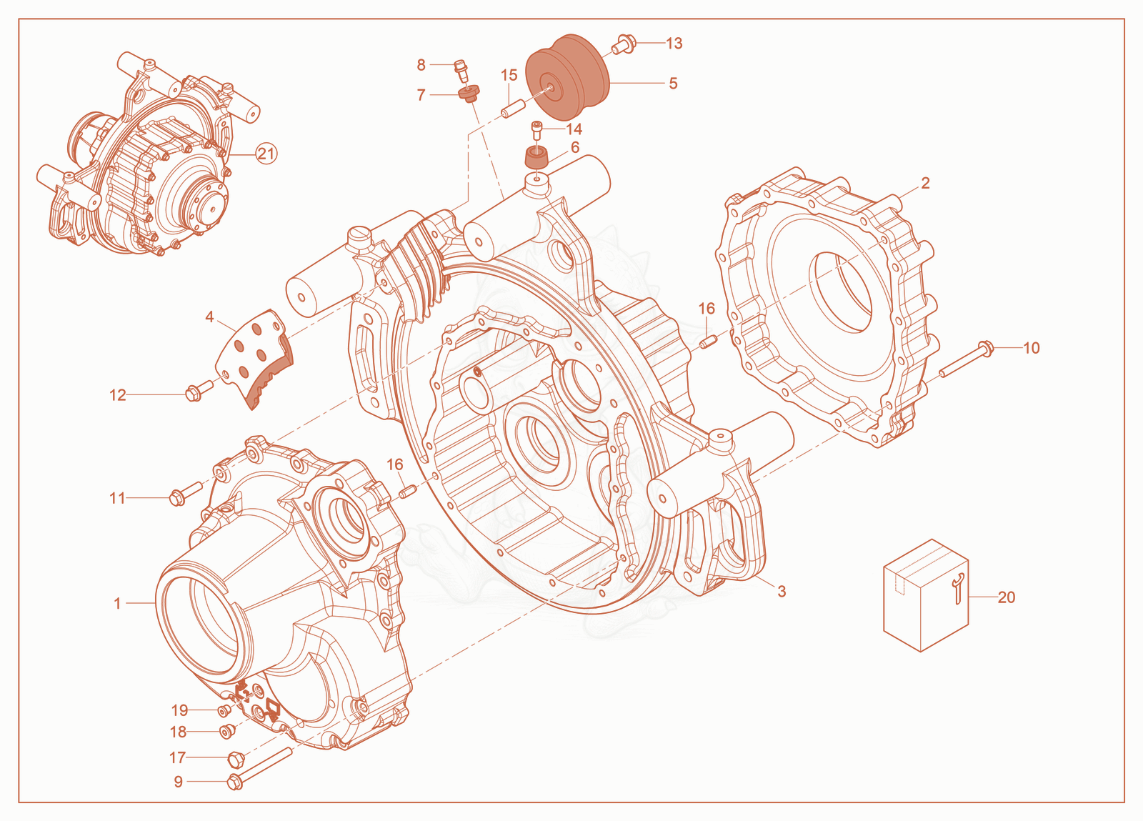 Exploded parts diagram of the Drum Support of a Wacker Neuson RT-SC4, with numbered balloons