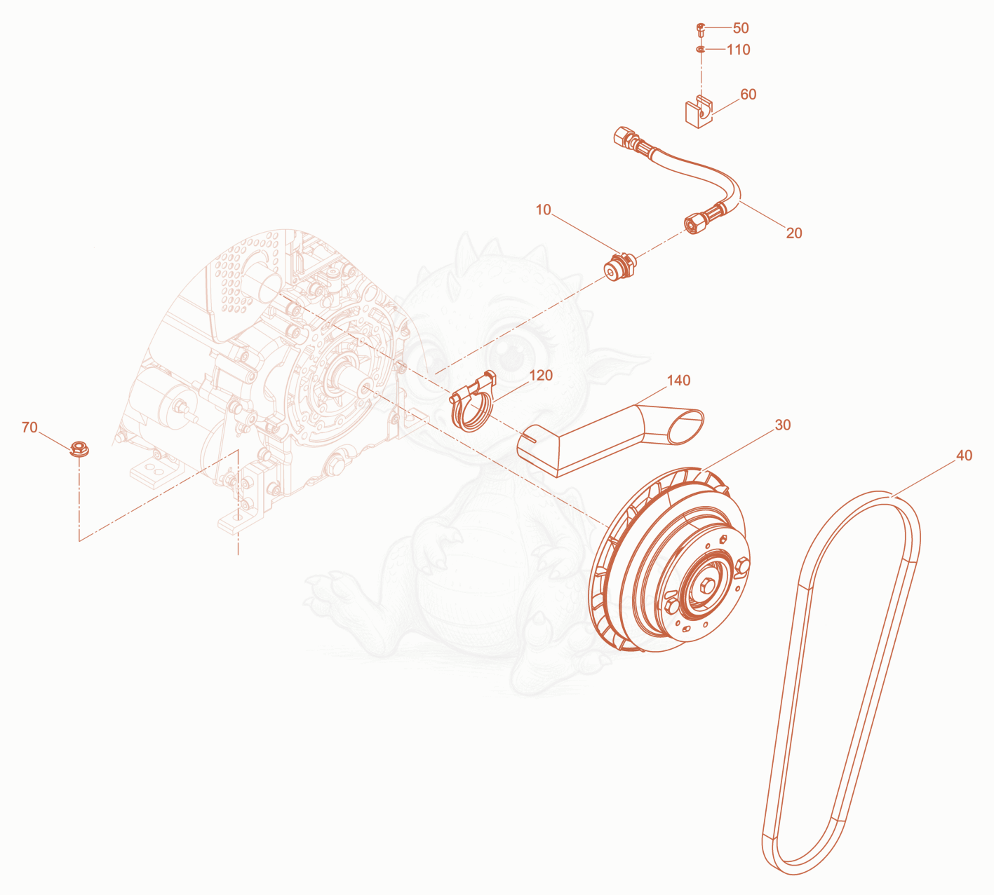 Exploded parts diagram of the Drive System basis (DPU) of a Wacker Neuson DPU5275HEH, with numbered balloons