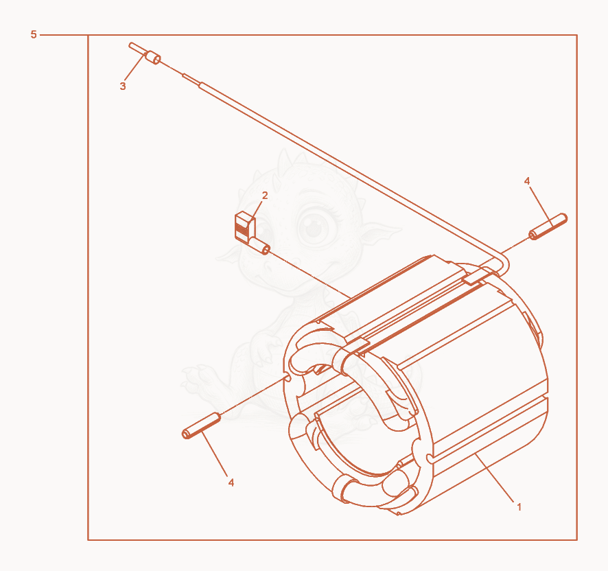 Exploded parts diagram of the Stator Set 115V of a Wacker Neuson M3000/120/GFCI, with numbered balloons
