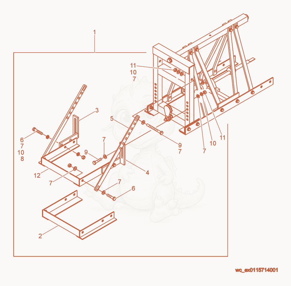 Exploded parts diagram of the Recessing Kit of a Wacker Neuson HPG50A, with numbered balloons