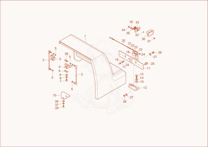 Exploded parts diagram of the valve cover of a Wacker Neuson 12002RD, with numbered balloons