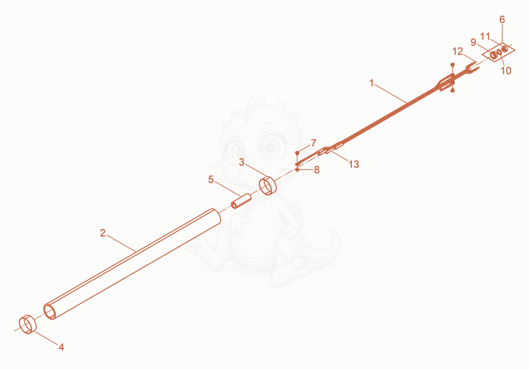 Exploded parts diagram of the Protective hose cpl. of a Wacker Neuson IRFLEX38/120/3US, with numbered balloons