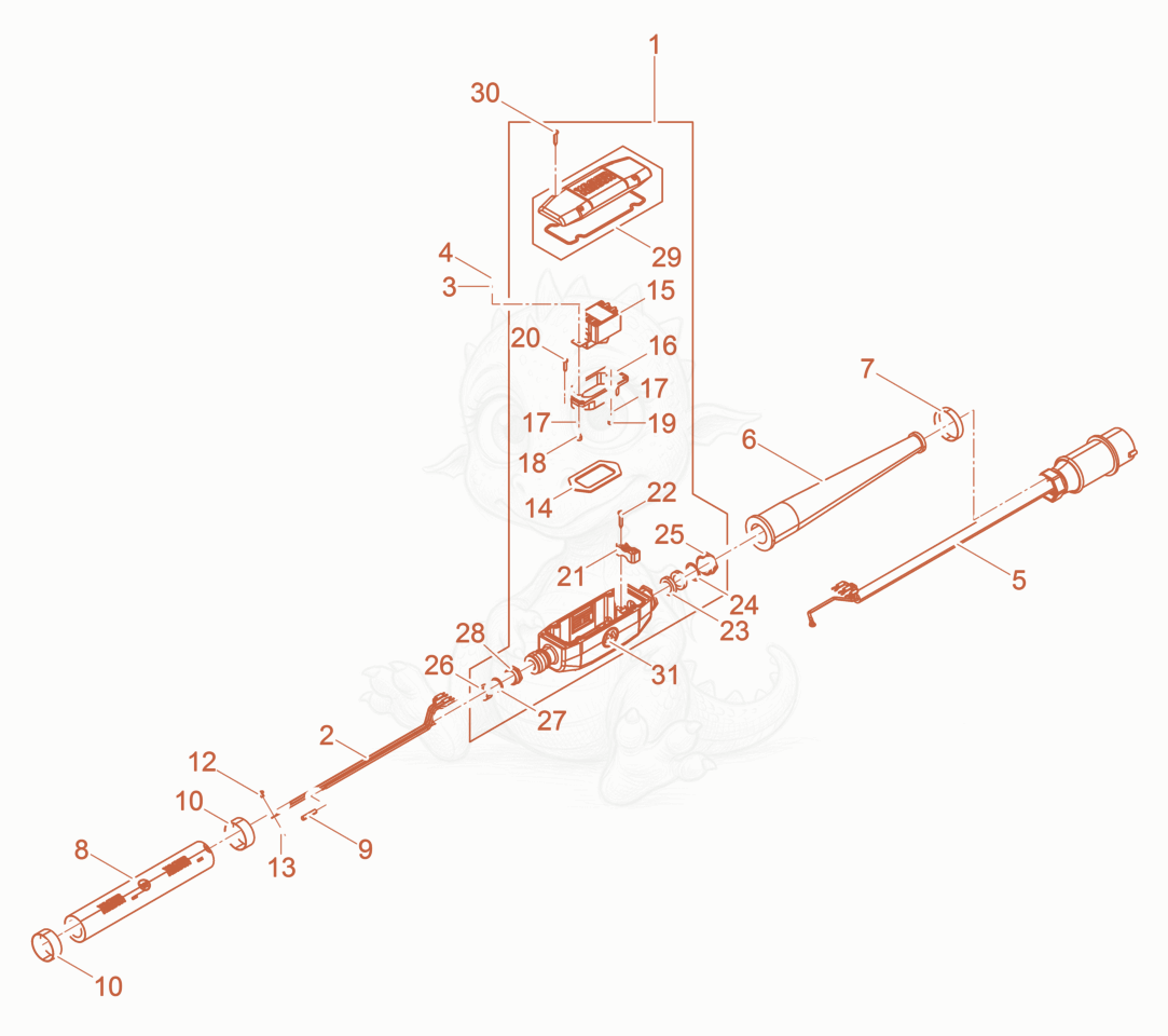 Exploded parts diagram of the Hose connection cpl. of a Wacker Neuson IREN57/250GV, with numbered balloons