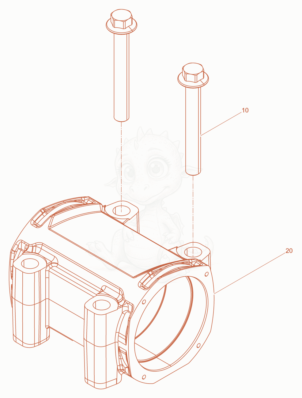 Exploded parts diagram of the Exciter of a Wacker Neuson BPS1340BW, with numbered balloons