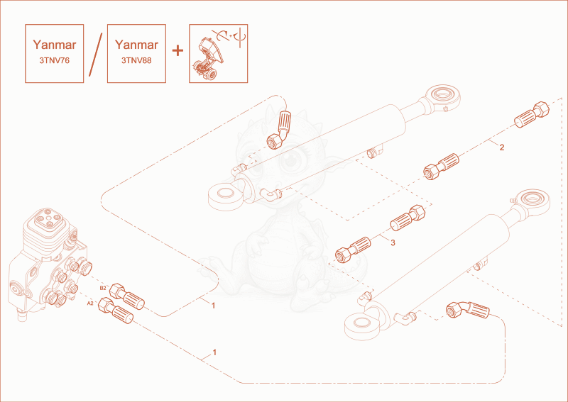 Exploded parts diagram of the SWIVEL CYLINDER OPERATION (Option) of a Wacker Neuson DW30, with numbered balloons