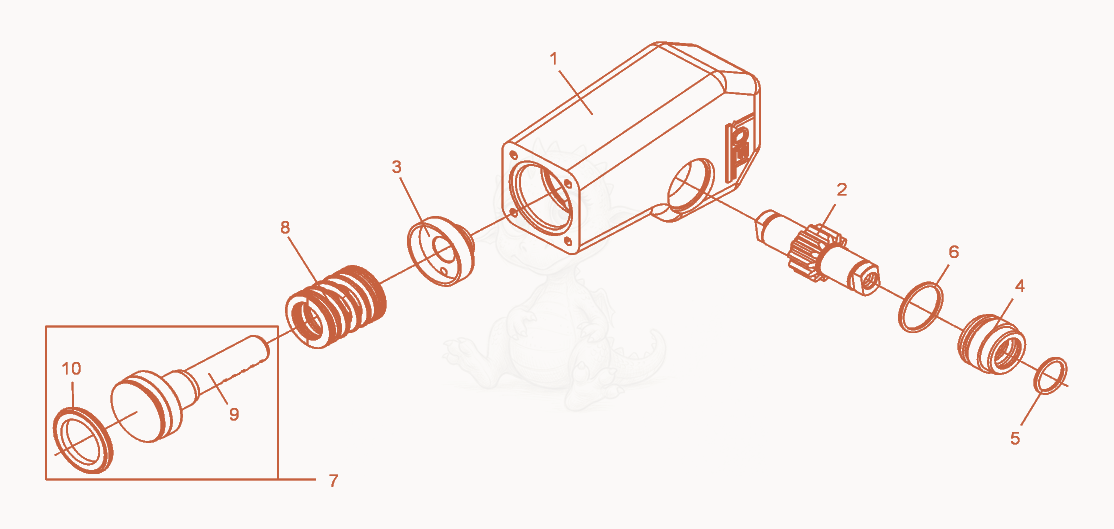 Exploded parts diagram of the Center Pole Head cpl. of a Wacker Neuson DPU4045H, with numbered balloons