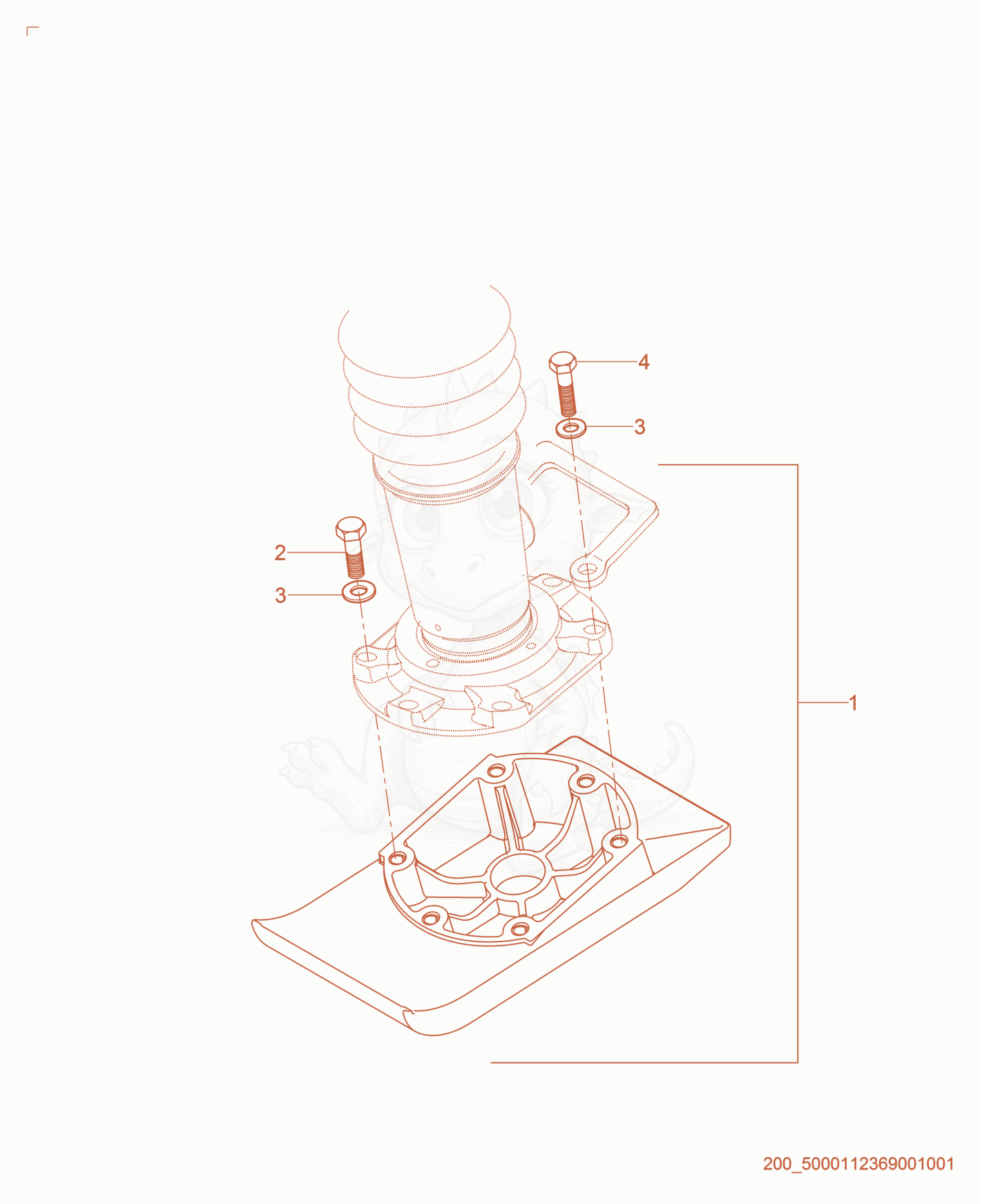 Exploded parts diagram of the Ramming Shoe Kit of a Wacker Neuson BS50-2I, with numbered balloons