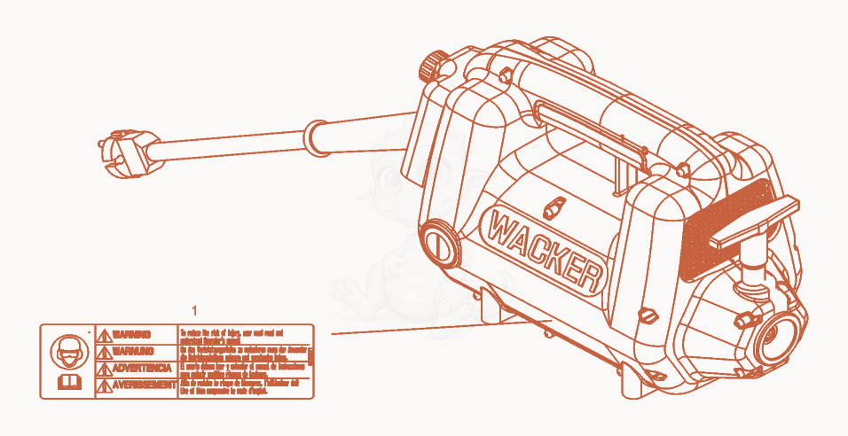 Despiece del Labels de una máquina Wacker Neuson M2000/230/NGR, con globos numerados