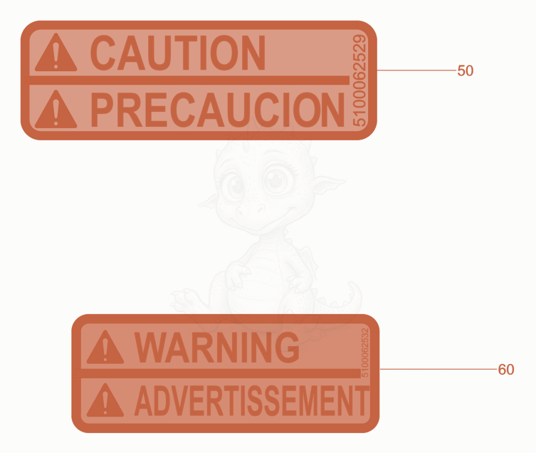 Exploded parts diagram of the Label gas of a Wacker Neuson BPS1135AWUS, with numbered balloons