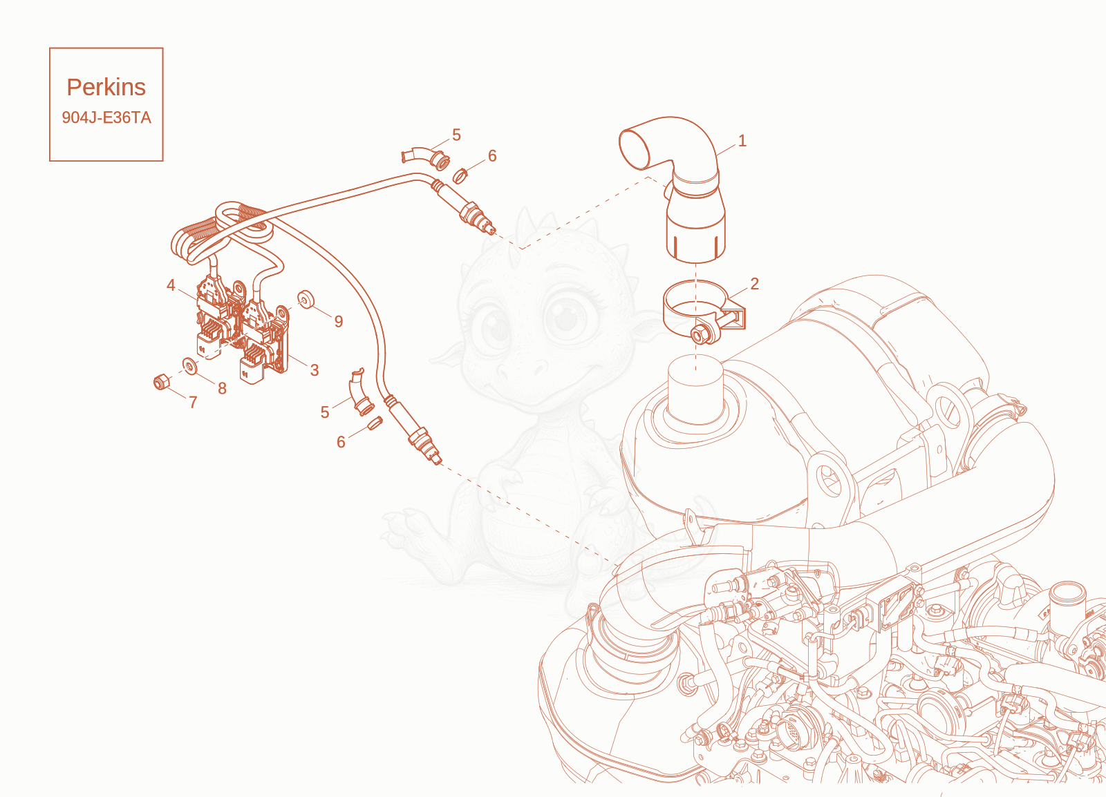 Exploded parts diagram of the EXHAUST (Option) SP of a Wacker Neuson EW100-2, with numbered balloons