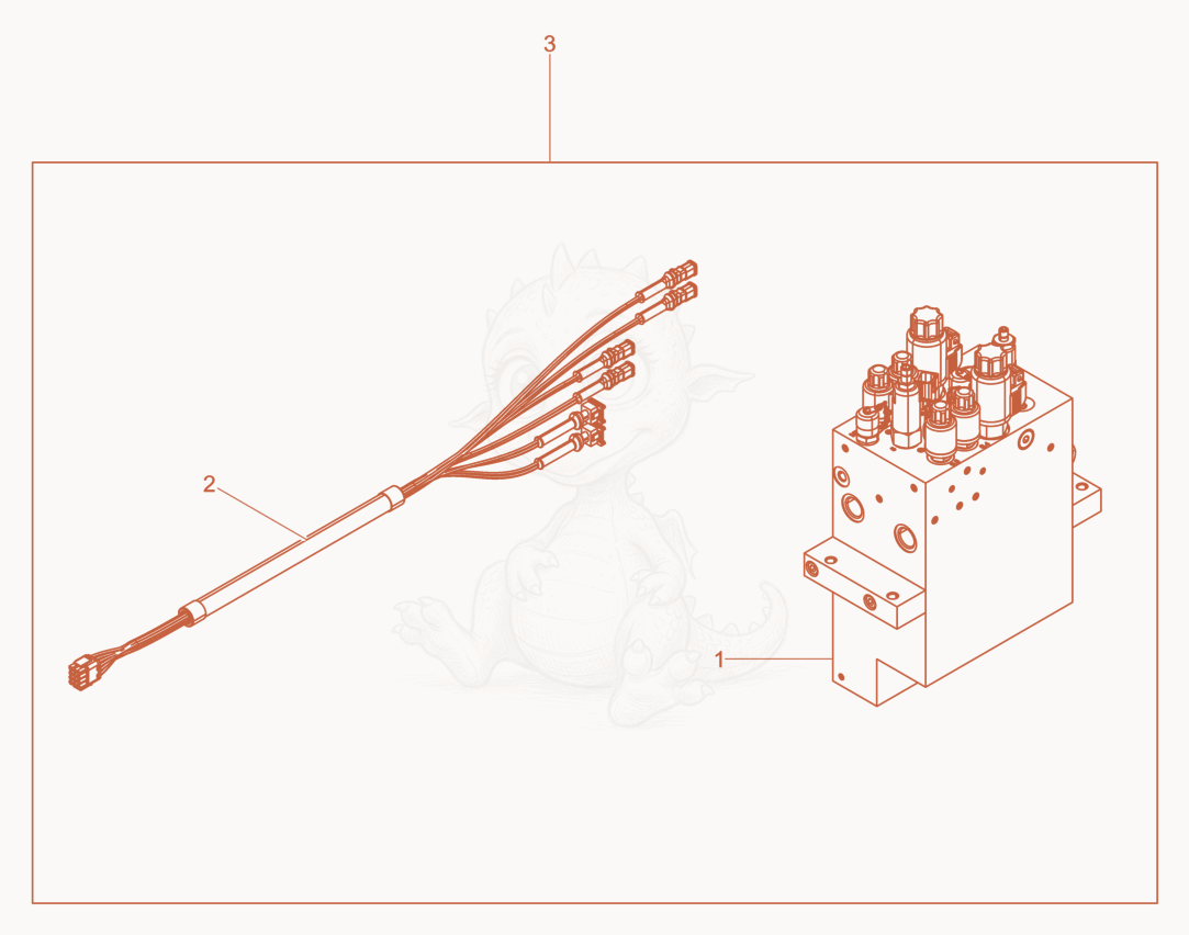 Exploded parts diagram of the Block-Hydraulic kit of a Wacker Neuson DPU130LE, with numbered balloons