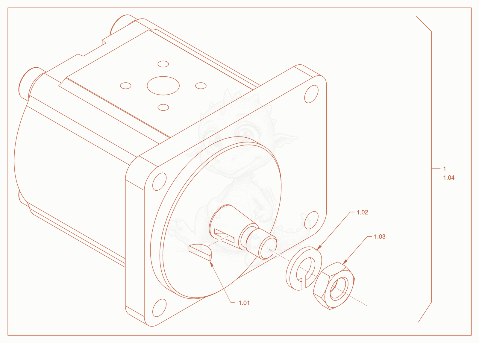Exploded parts diagram of the constant motor of a Wacker Neuson RD24-100ODPF, with numbered balloons