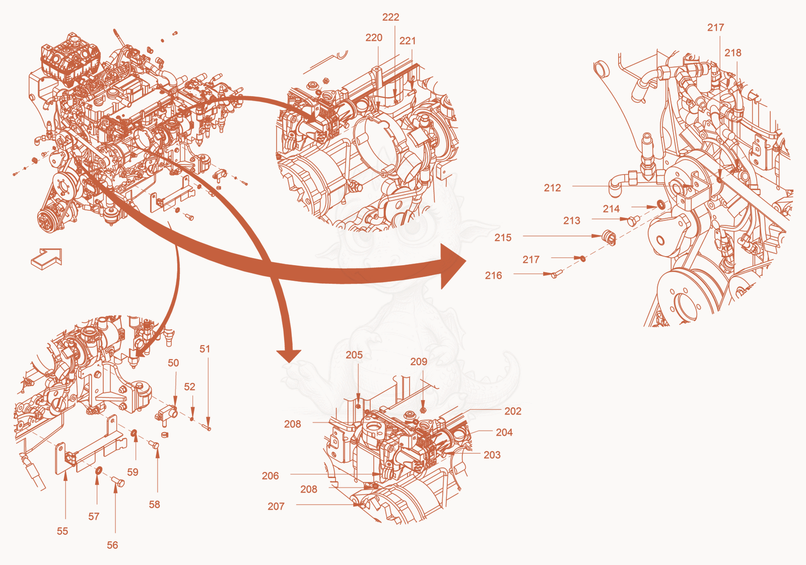 Exploded parts diagram of the electrical system of a Wacker Neuson RC110P, with numbered balloons