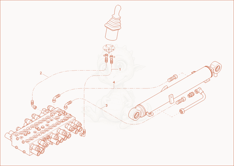 Exploded parts diagram of the LIFTING BOOM OPERATION of a Wacker Neuson 38Z3, with numbered balloons
