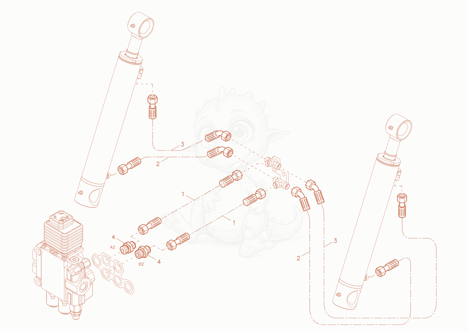 Exploded parts diagram of the LIFT CYLINDER OPERATION of a Wacker Neuson DW10, with numbered balloons
