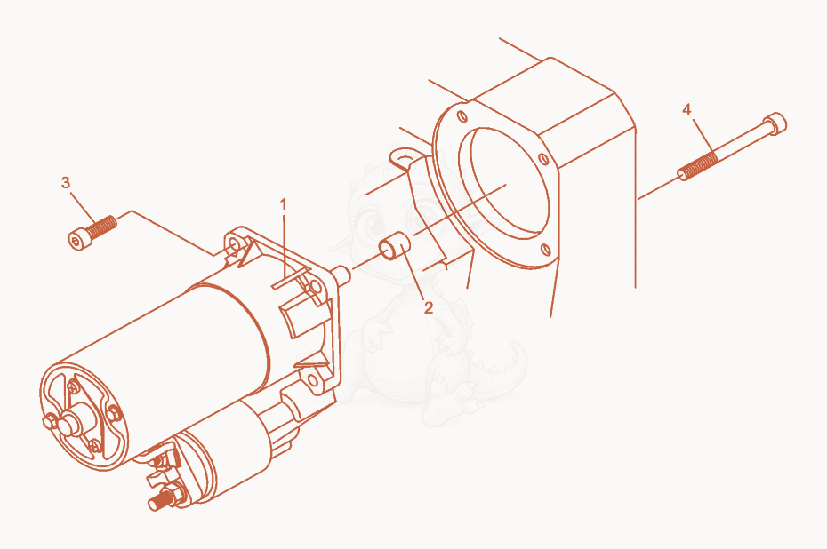 Despiece del Starter cpl. de una máquina Wacker Neuson DPU7060SC, con globos numerados
