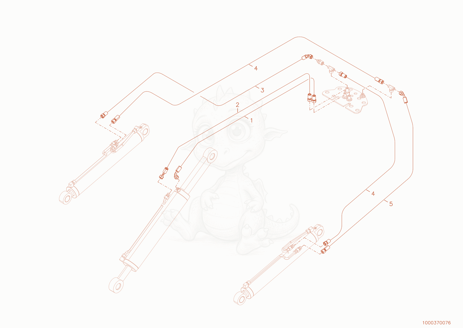 Exploded parts diagram of the working hydraulic of a Wacker Neuson WL28, with numbered balloons