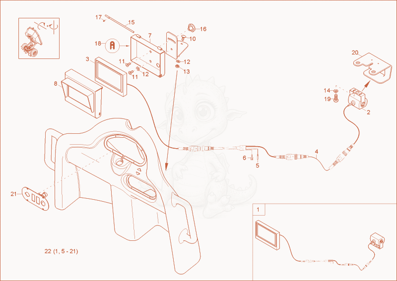 Exploded parts diagram of the Reversing Camera (OPTION) of a Wacker Neuson 6001, with numbered balloons