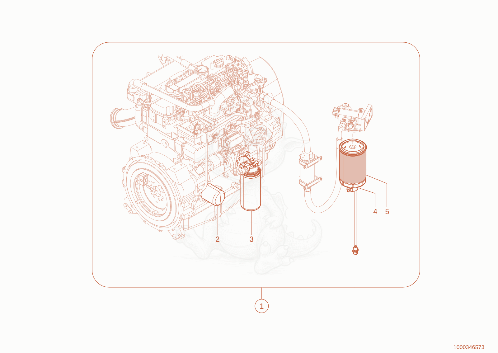Exploded parts diagram of the maintenance kit of a Wacker Neuson TH744(416-02), with numbered balloons