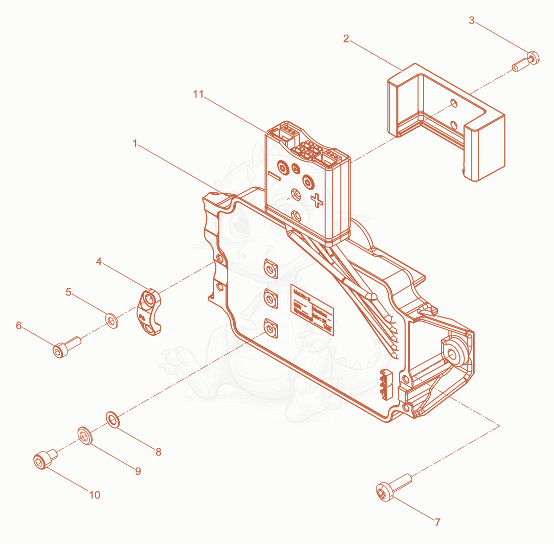 Exploded parts diagram of the Converter cpl. of a Wacker Neuson ACBE, with numbered balloons