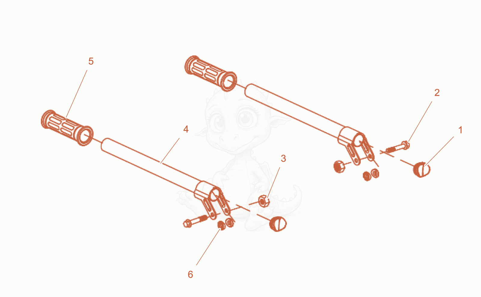 Exploded parts diagram of the Handle cpl. of a Wacker Neuson GS6000GCE, with numbered balloons