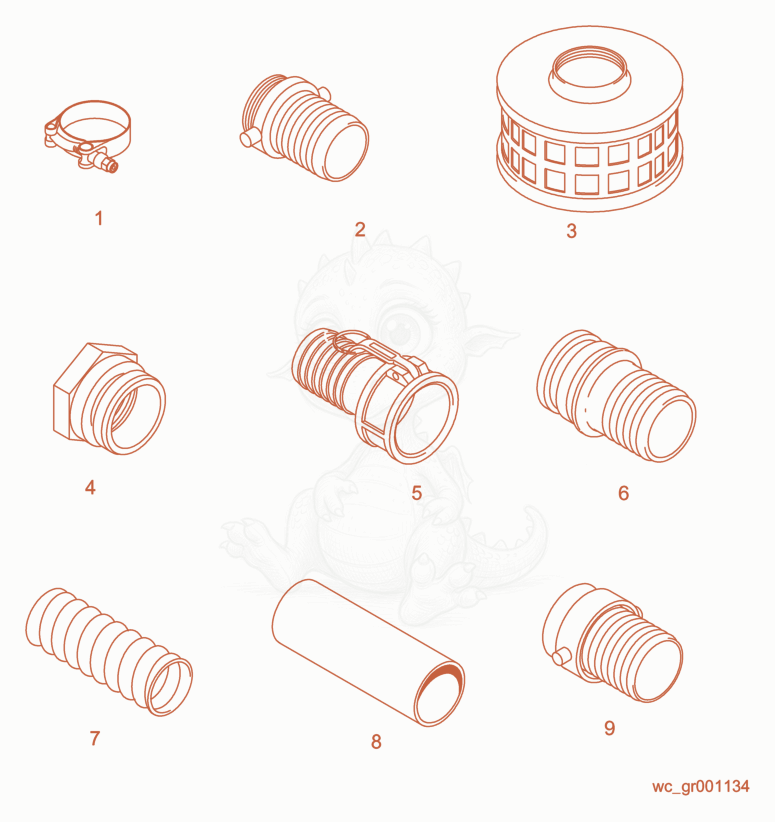 Exploded parts diagram of the Accessories of a Wacker Neuson PS47503HF, with numbered balloons