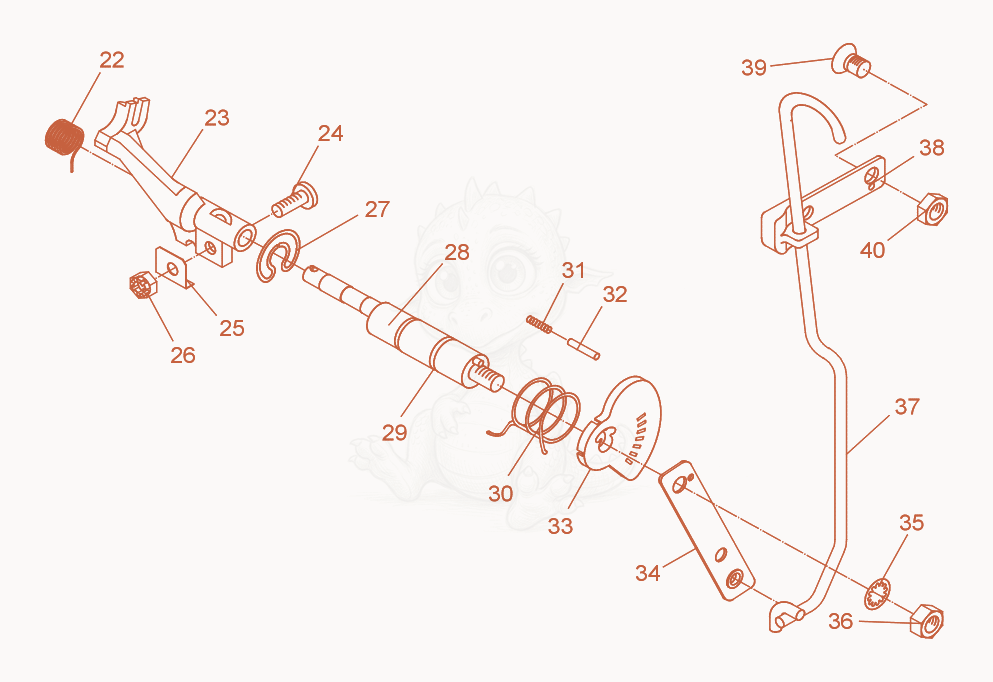 Exploded parts diagram of the Eccentric Shaft of a Wacker Neuson DPU2440F, with numbered balloons