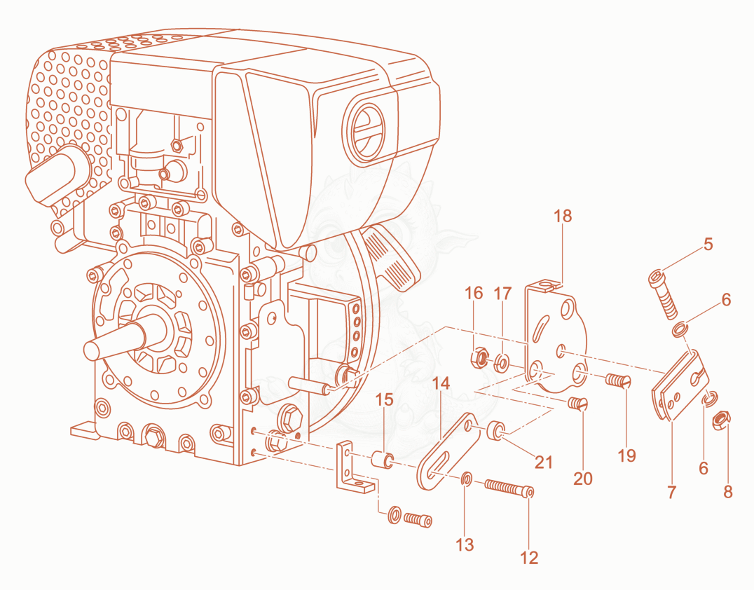 Exploded parts diagram of the Governor Bowden Cable of a Wacker Neuson DPU3760HETS, with numbered balloons