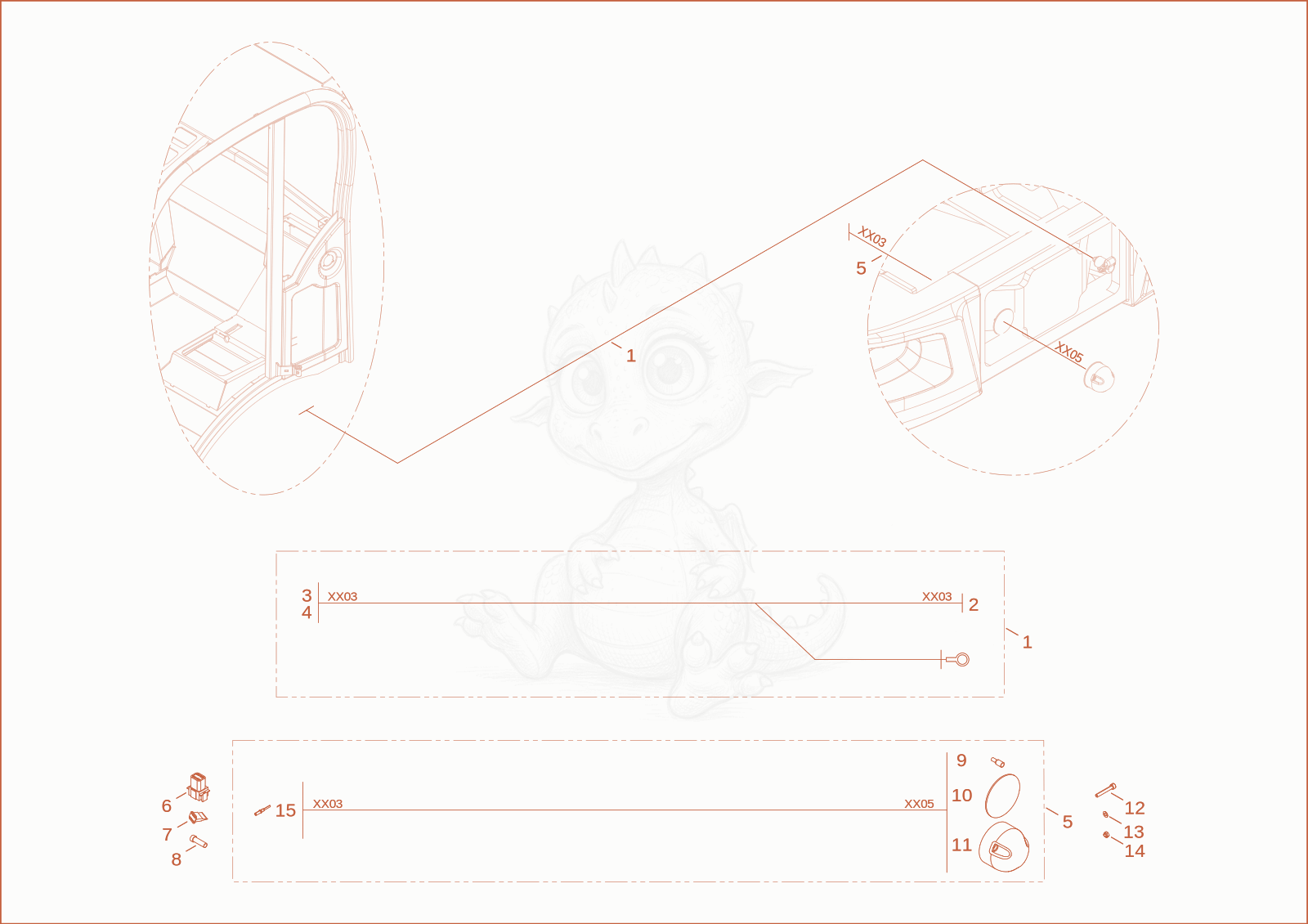 Exploded parts diagram of the wiring harness of a Wacker Neuson WL52, with numbered balloons