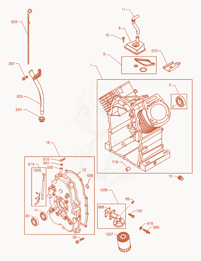 Exploded parts diagram of the Engine Block of a Wacker Neuson RD11V, with numbered balloons