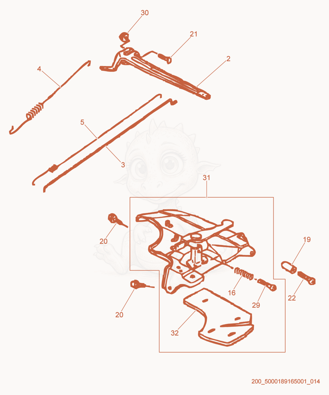Exploded parts diagram of the Throttle cpl. of a Wacker Neuson G7AI, with numbered balloons