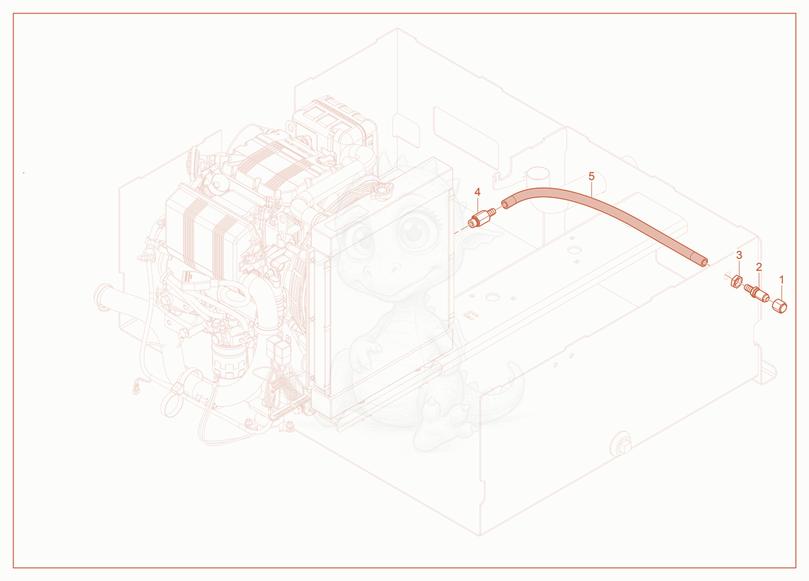 Exploded parts diagram of the Oil Drain of a Wacker Neuson LTC4, with numbered balloons