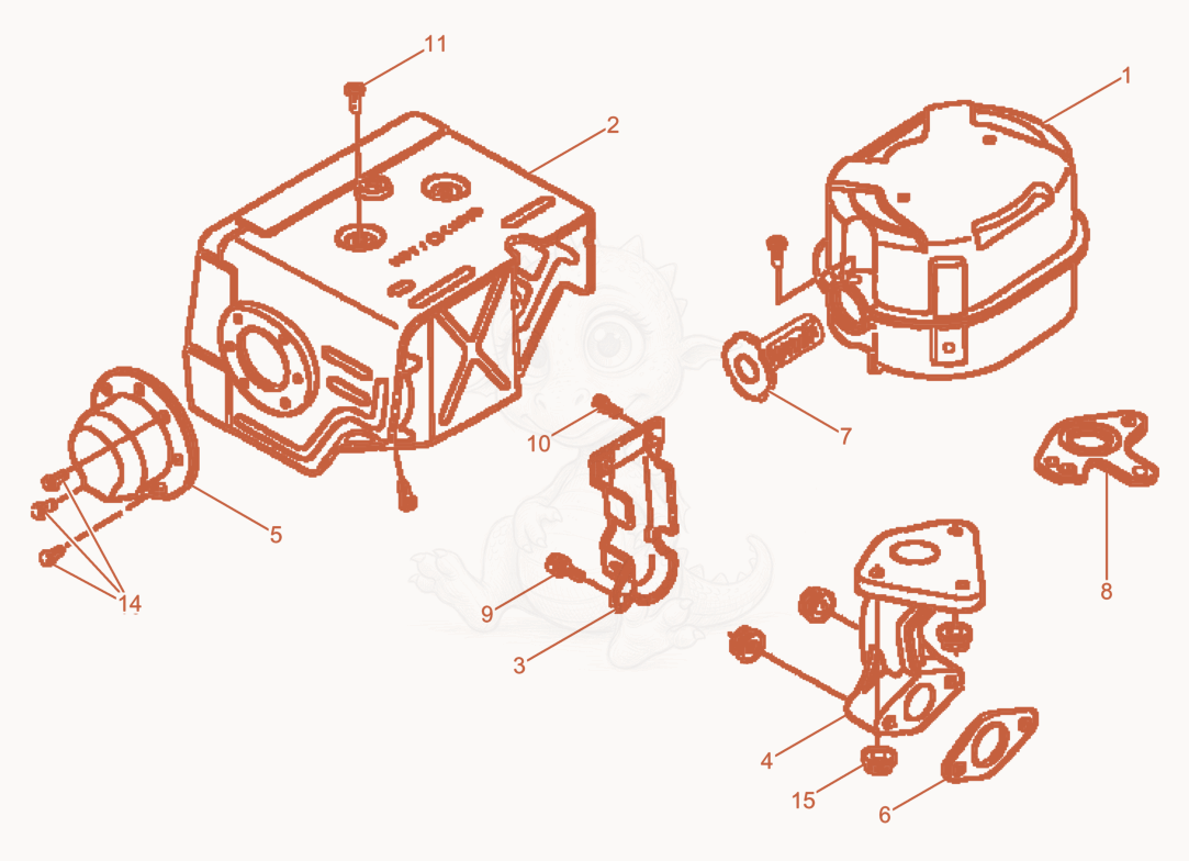 Exploded parts diagram of the Muffler of a Wacker Neuson BPU3545AUS, with numbered balloons