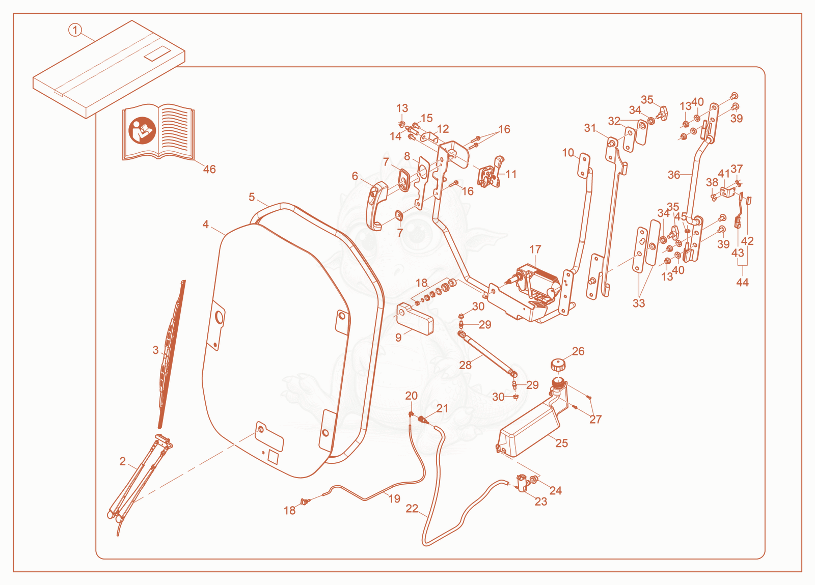 Exploded parts diagram of the Kit—Door of a Wacker Neuson ST31(S05-6), with numbered balloons