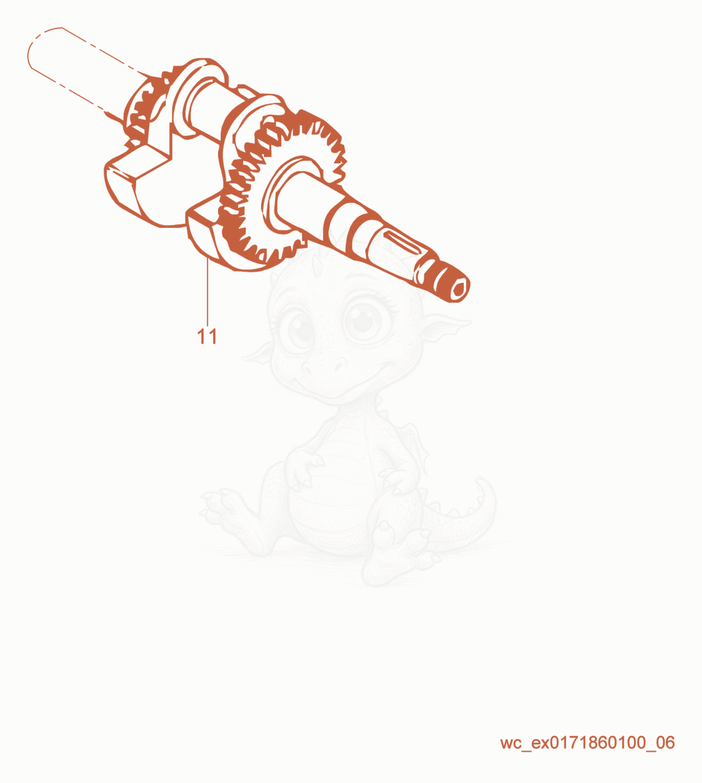 Exploded parts diagram of the Crankshaft of a Wacker Neuson GV2500A, with numbered balloons