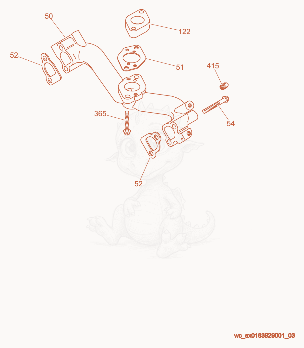 Exploded parts diagram of the Manifold of a Wacker Neuson PTS4V, with numbered balloons