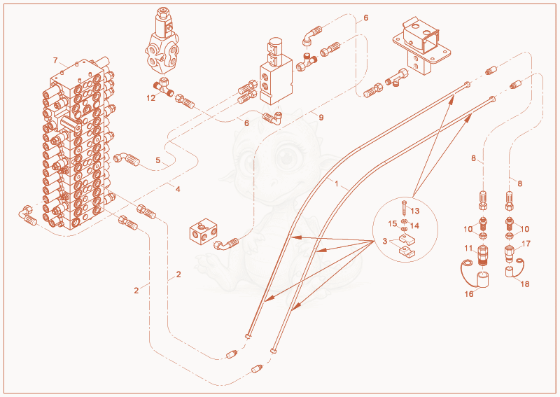 Exploded parts diagram of the 3. HYDRAULIC CIRCUIT (OPTION) of a Wacker Neuson 75Z3, with numbered balloons