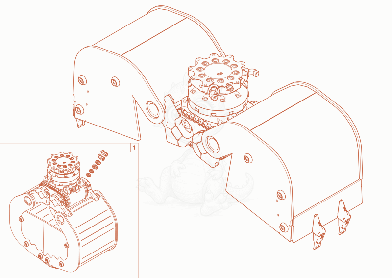 Exploded parts diagram of the gripper option of a Wacker Neuson EZ80, with numbered balloons