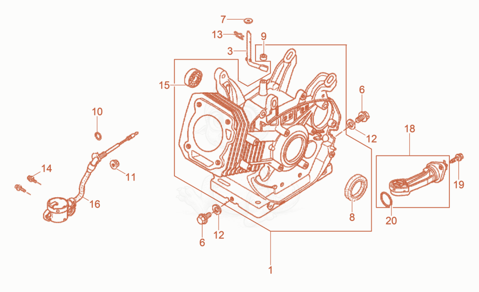 Exploded parts diagram of the Cylinder housing of a Wacker Neuson BPU5545AUS, with numbered balloons