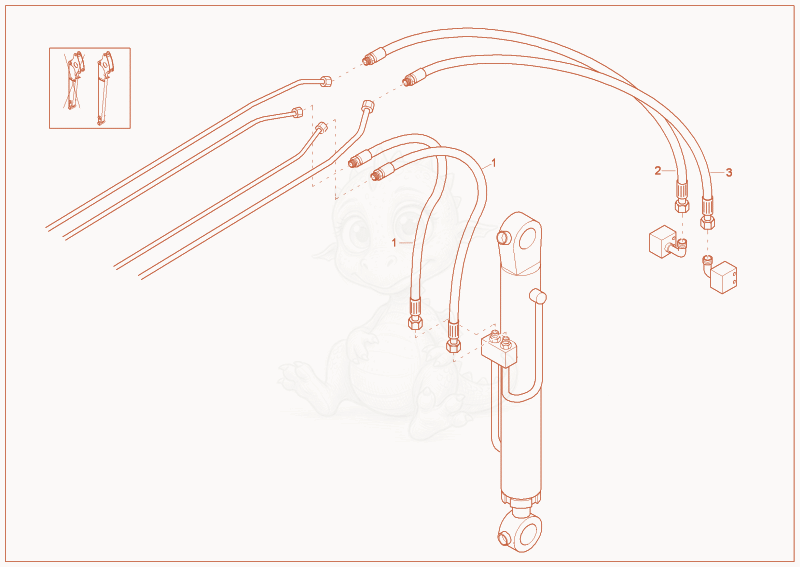 Exploded parts diagram of the DIPPER ARM LONG INSTALLATION (OPTION) of a Wacker Neuson 2003, with numbered balloons