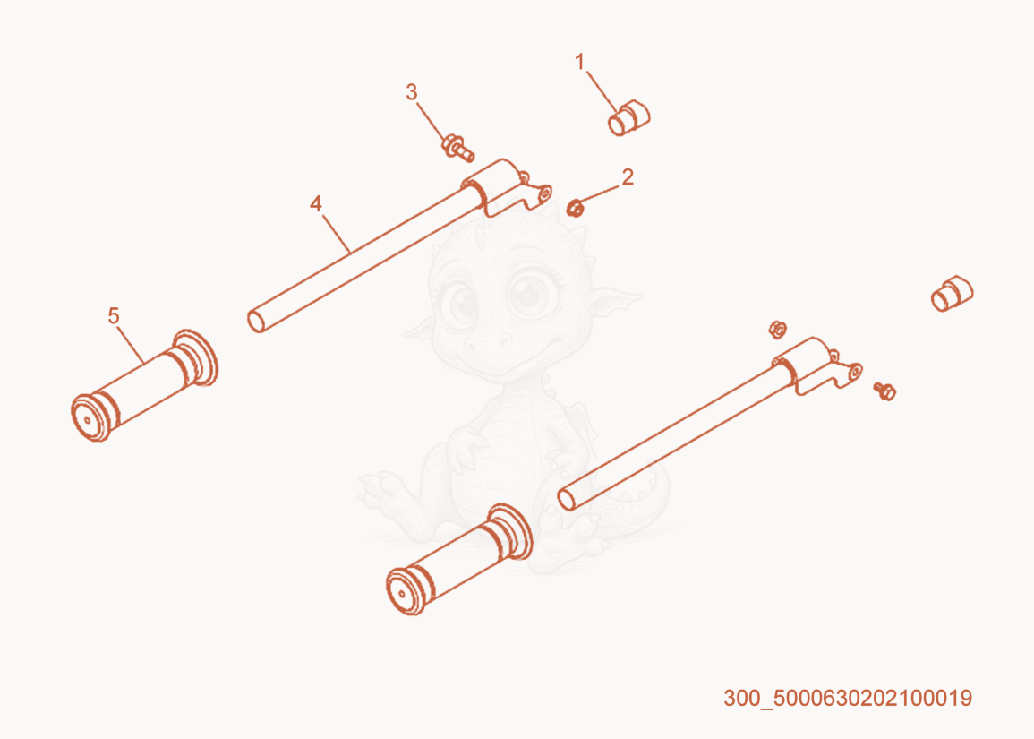 Exploded parts diagram of the Handle cpl. of a Wacker Neuson MG5SD, with numbered balloons