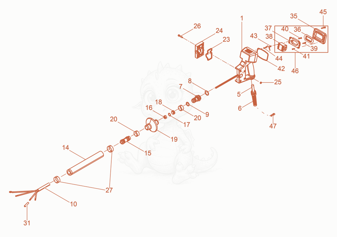 Despiece del Hose connection de una máquina Wacker Neuson IRSE-FU45/120US, con globos numerados