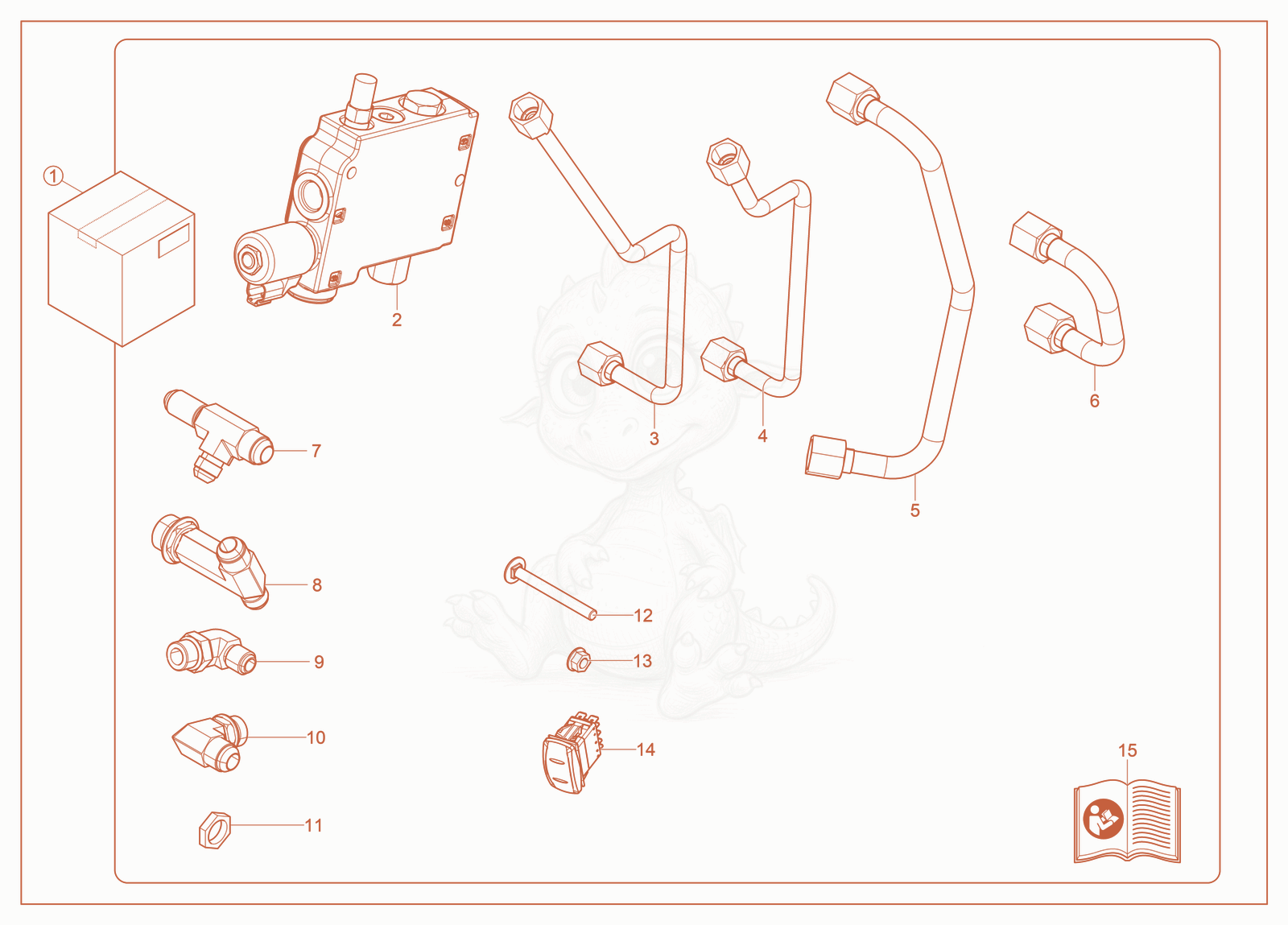 Exploded parts diagram of the Kit—Bucket Position of a Wacker Neuson ST45, with numbered balloons