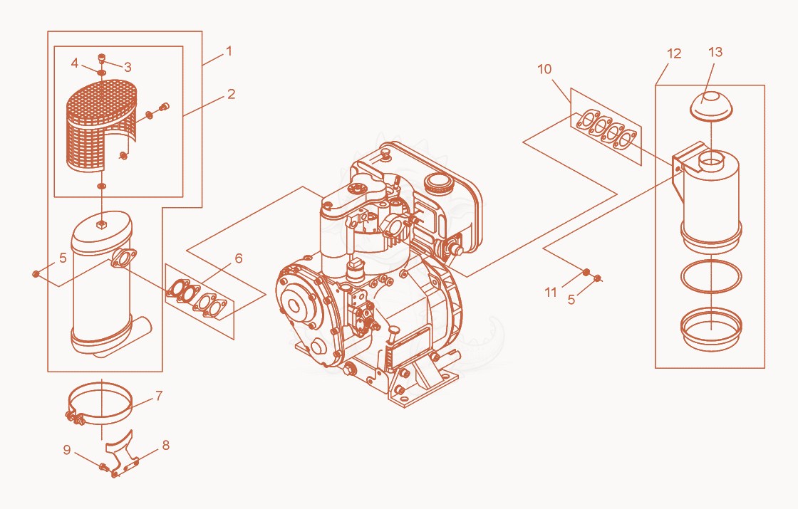 Exploded parts diagram of the Muffler of a Wacker Neuson DPS3060, with numbered balloons