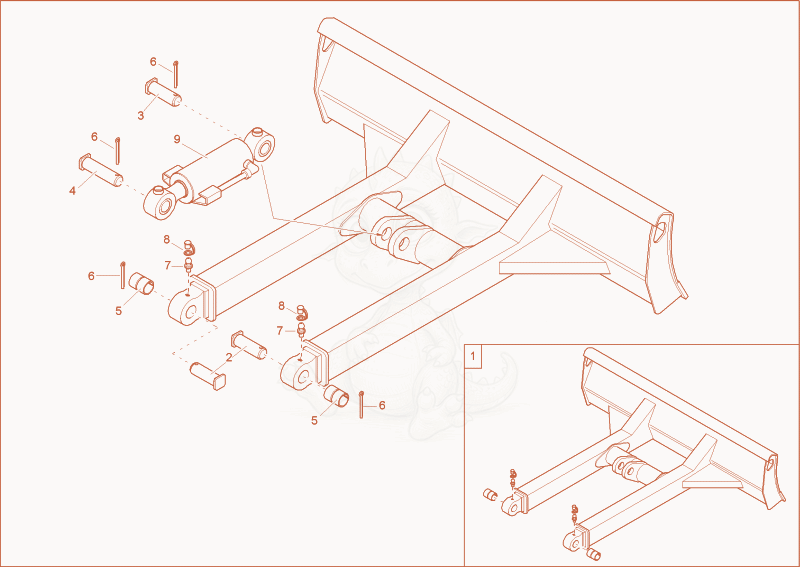 Exploded parts diagram of the dozer blade of a Wacker Neuson 3503RD, with numbered balloons