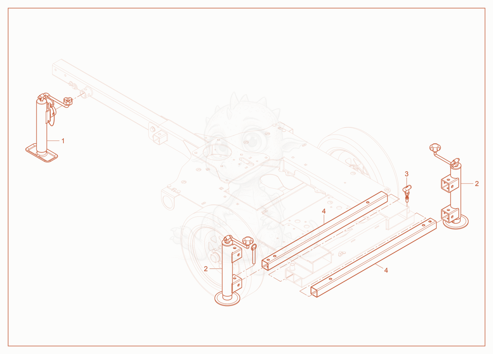 Exploded parts diagram of the Jack cpl. of a Wacker Neuson LTT6RAC, with numbered balloons