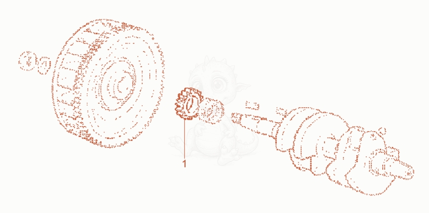 Despiece del Gear motor de una máquina Wacker Neuson DPU100-70, con globos numerados